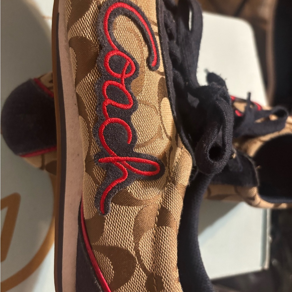 Coach Tan and Black Sneakers with Sporty Design